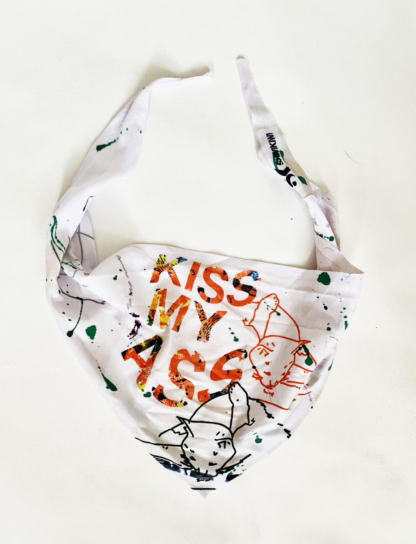 "Kiss My Ass" Pet Bandana Size L