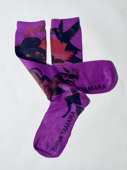 Animals Rule Socks Neon Purple One Size - Image 6