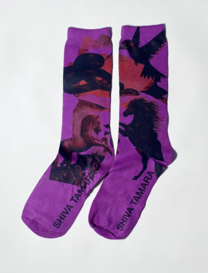 Animals Rule Socks Neon Purple One Size - Image 3